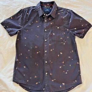 Roark Revival Mens Medium CharmerPrint Short Sleeve Button Down Shirt